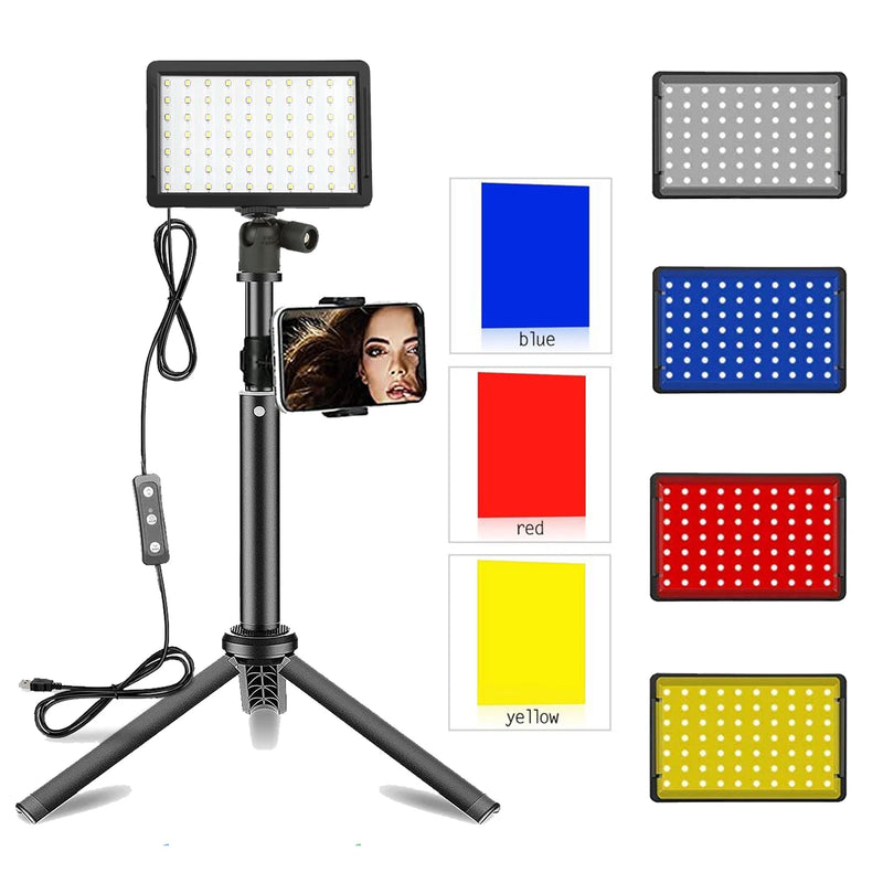 Kit Tripé com 4 Cores de Iluminação LED - Photography Video com Filtros RGB
