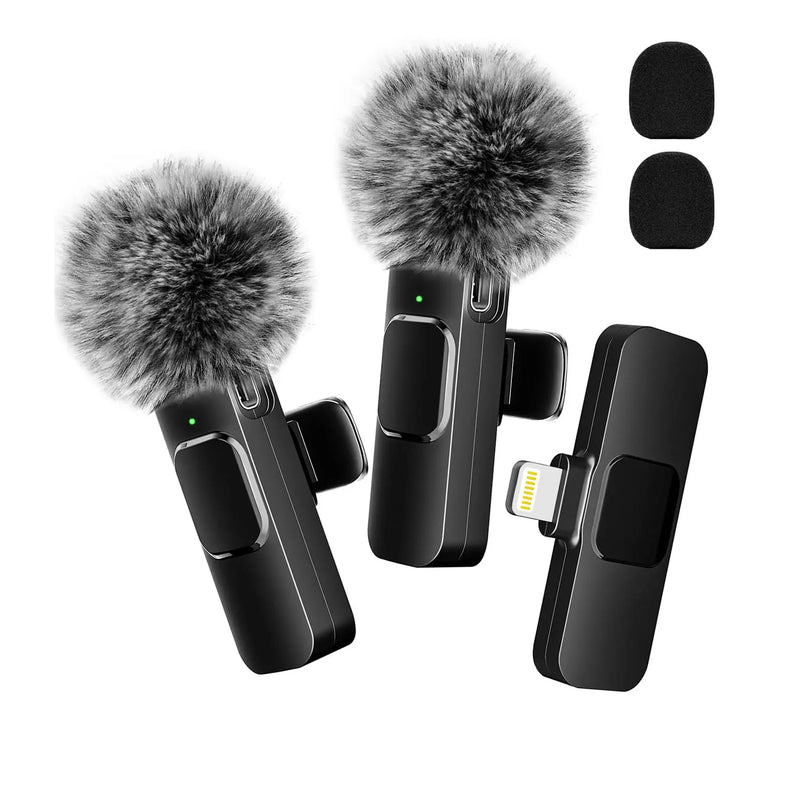 Microfone sem Fio Lavalier - Compatível com iPhone e Android